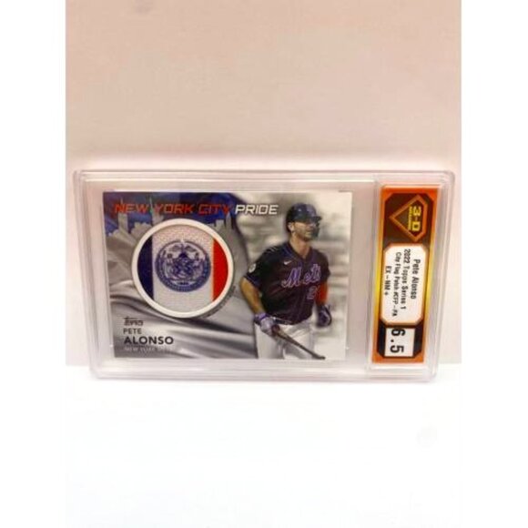 2020 Topps City Flag Patch Pete Alonso 3-D Graded 6.5...